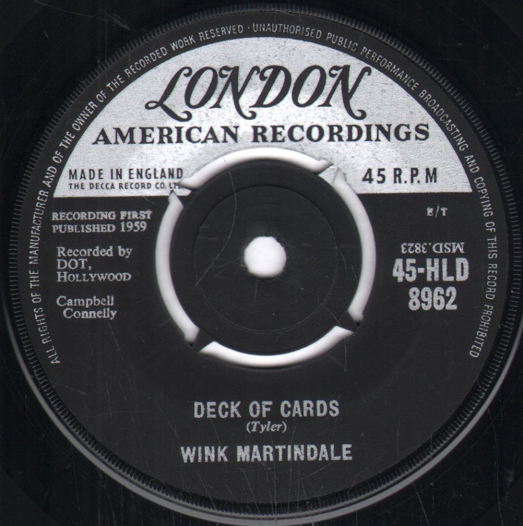 Wink Martindale - Deck Of Cards - 7 Inch