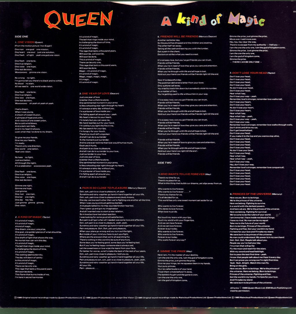 Queen - A Kind Of Magic - Lp