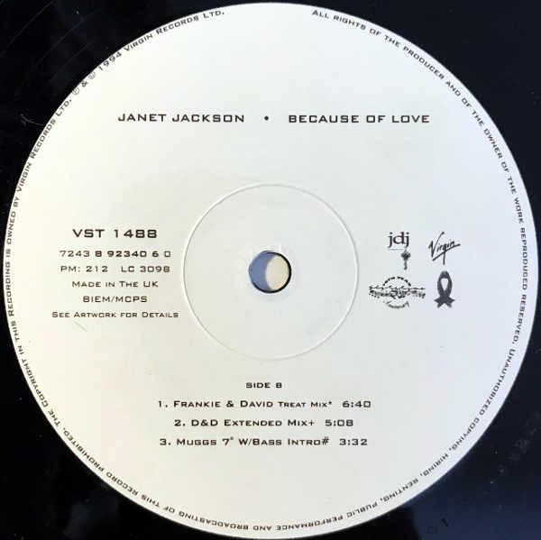 Janet Jackson - Because Of Love - 12 Inch