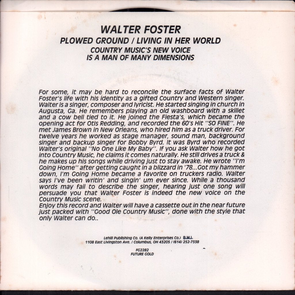 Walter Foster - Plowed Ground - 7 Inch