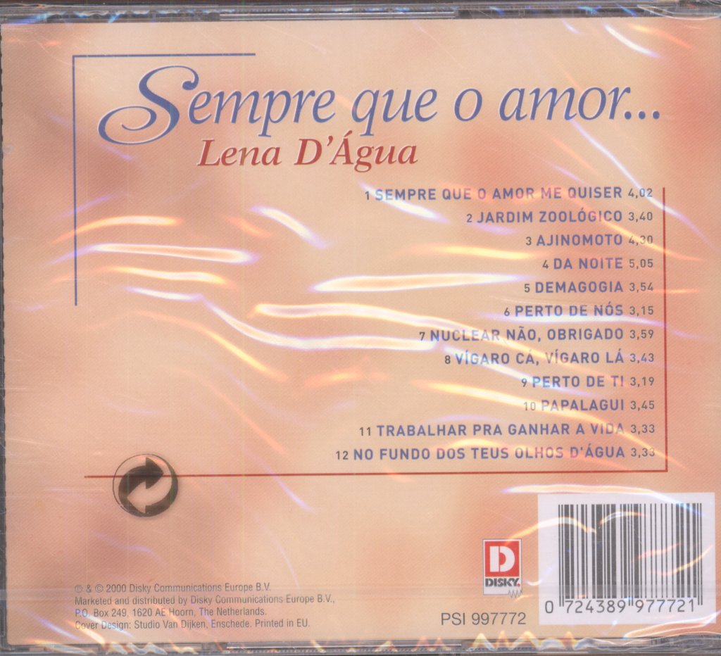 Lena D'Água - Sempre Que O Amor... - Cd