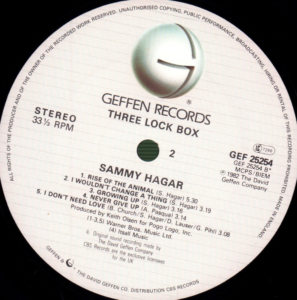 Sammy Hagar - Three Lock Box - Lp
