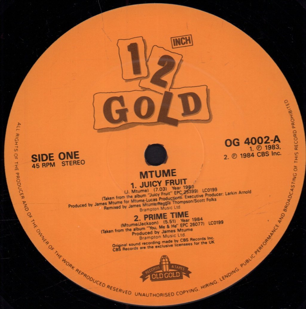 Mtume/Sos Band - Juicy Fruit / Just Be Good To Me - 12 Inch