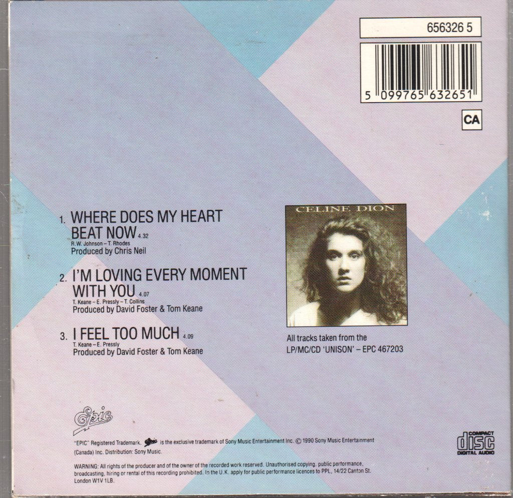Céline Dion - Where Does My Heart Beat Now - Cd