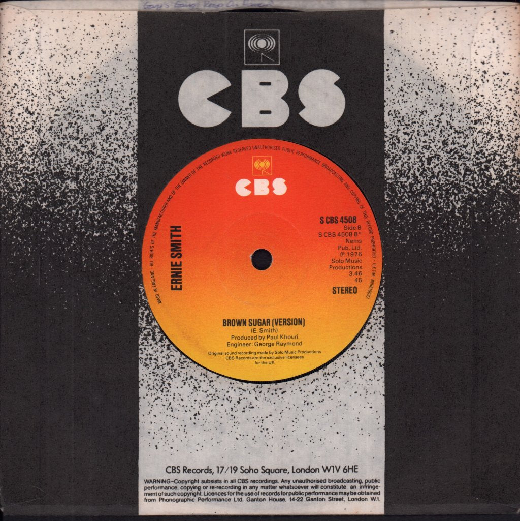 Ernie Smith - Brown Sugar - 7 Inch
