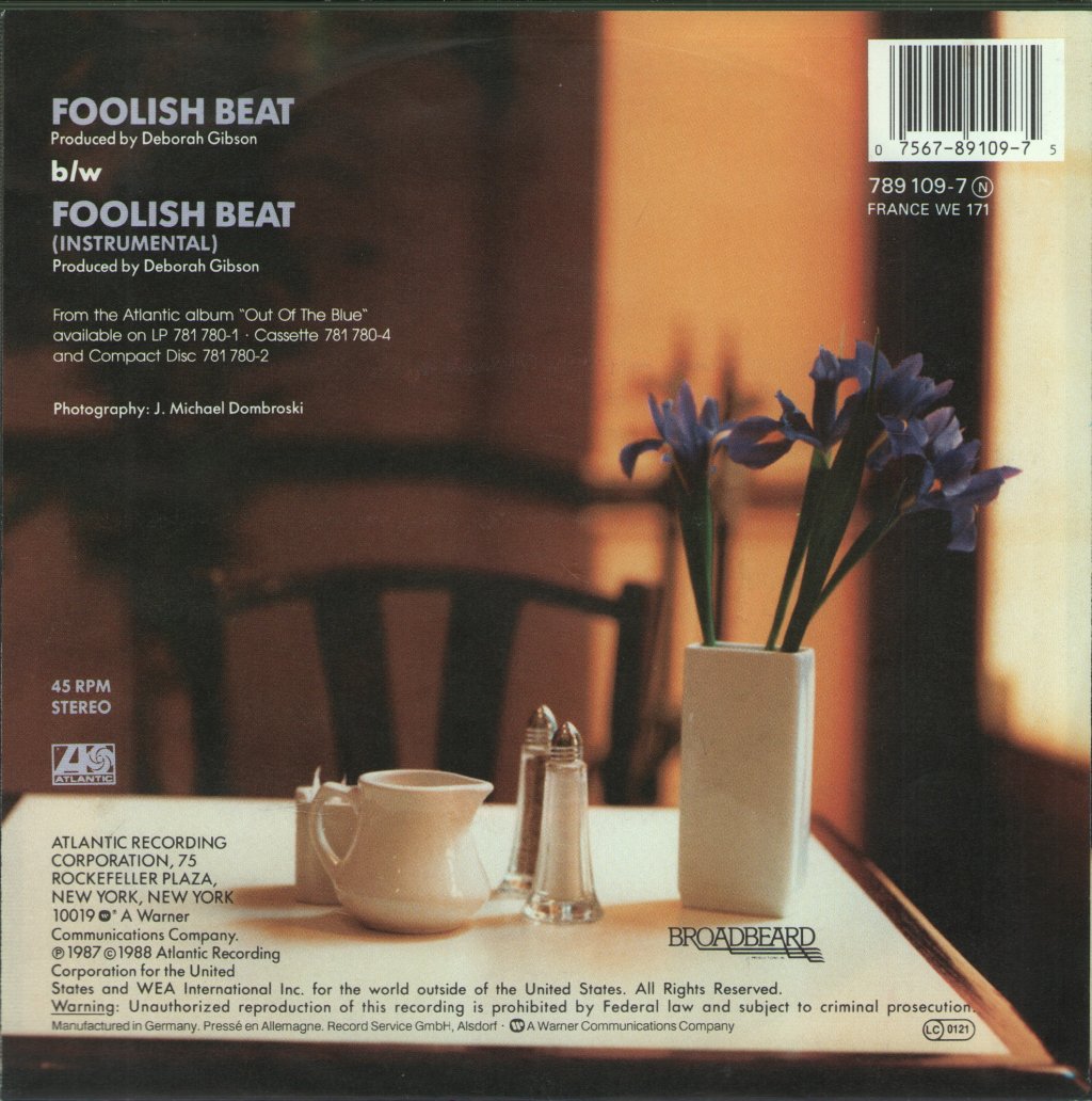 Debbie Gibson - Foolish Beat - 7 Inch