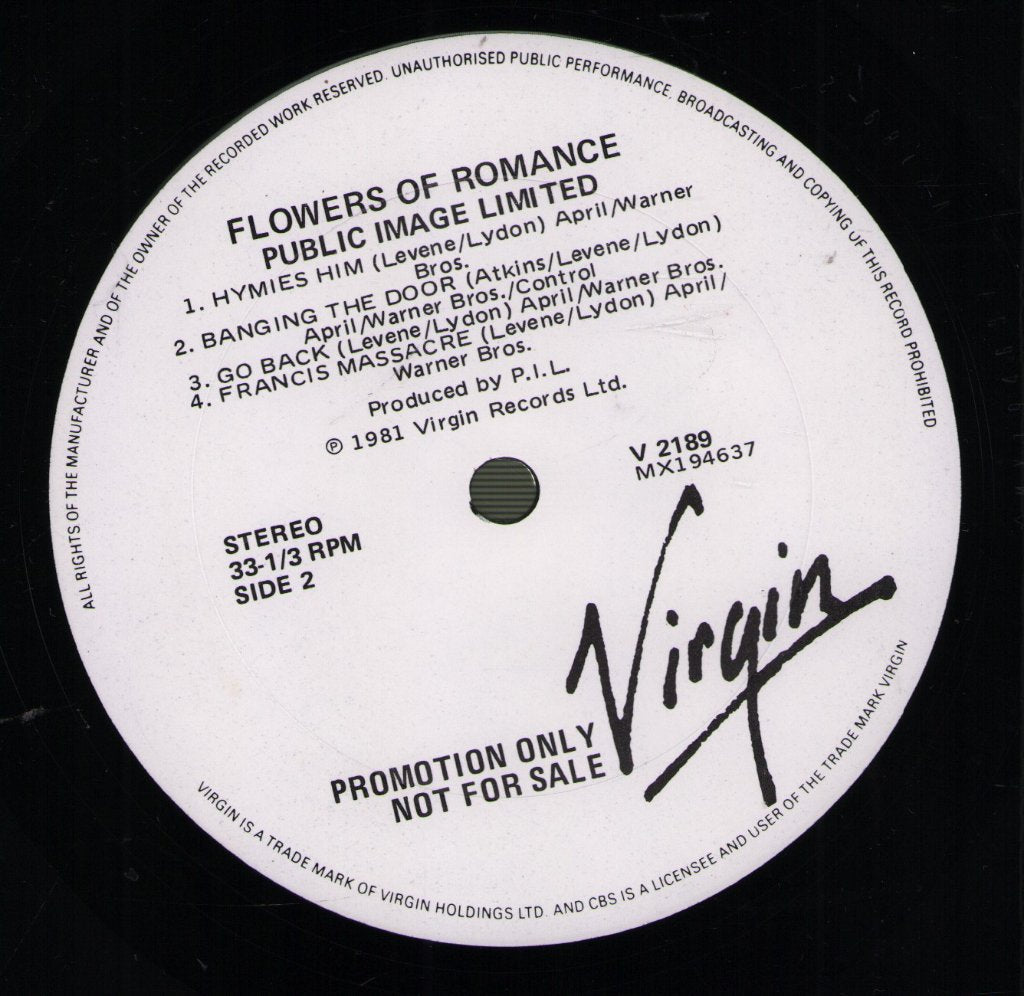 Public Image Limited - Flowers Of Romance - Lp