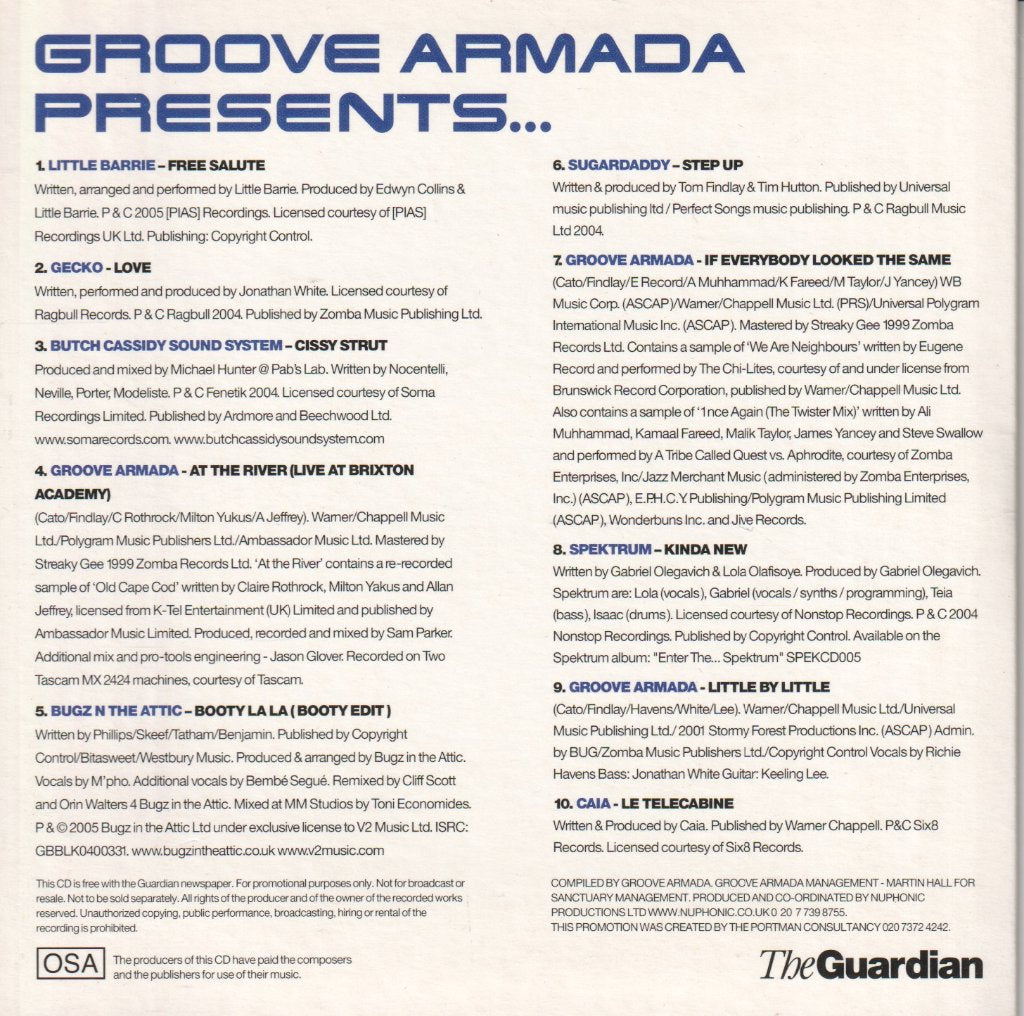 Various Artists - Groove Armada Presents - Cd