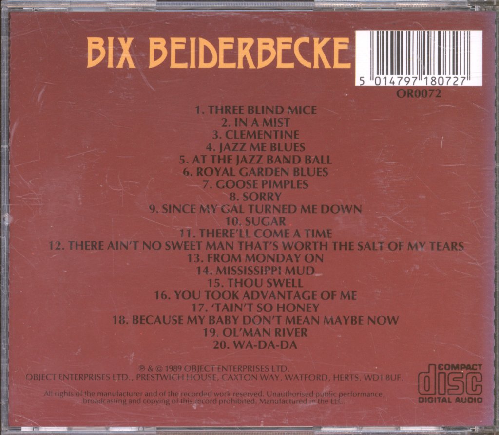 Bix Beiderbecke - Bix Beiderbecke - Cd