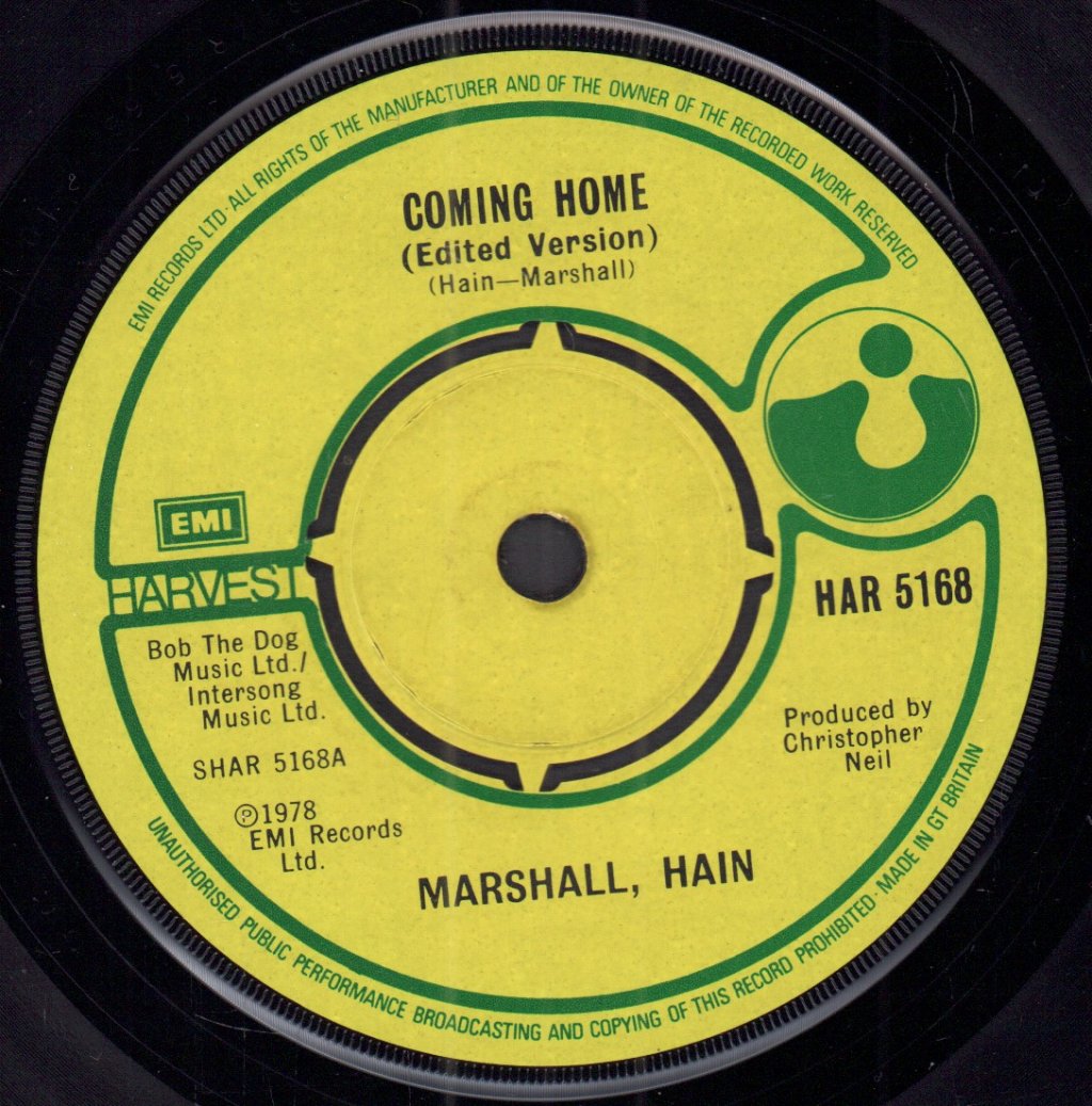 Marshall Hain - Coming Home - 7 Inch