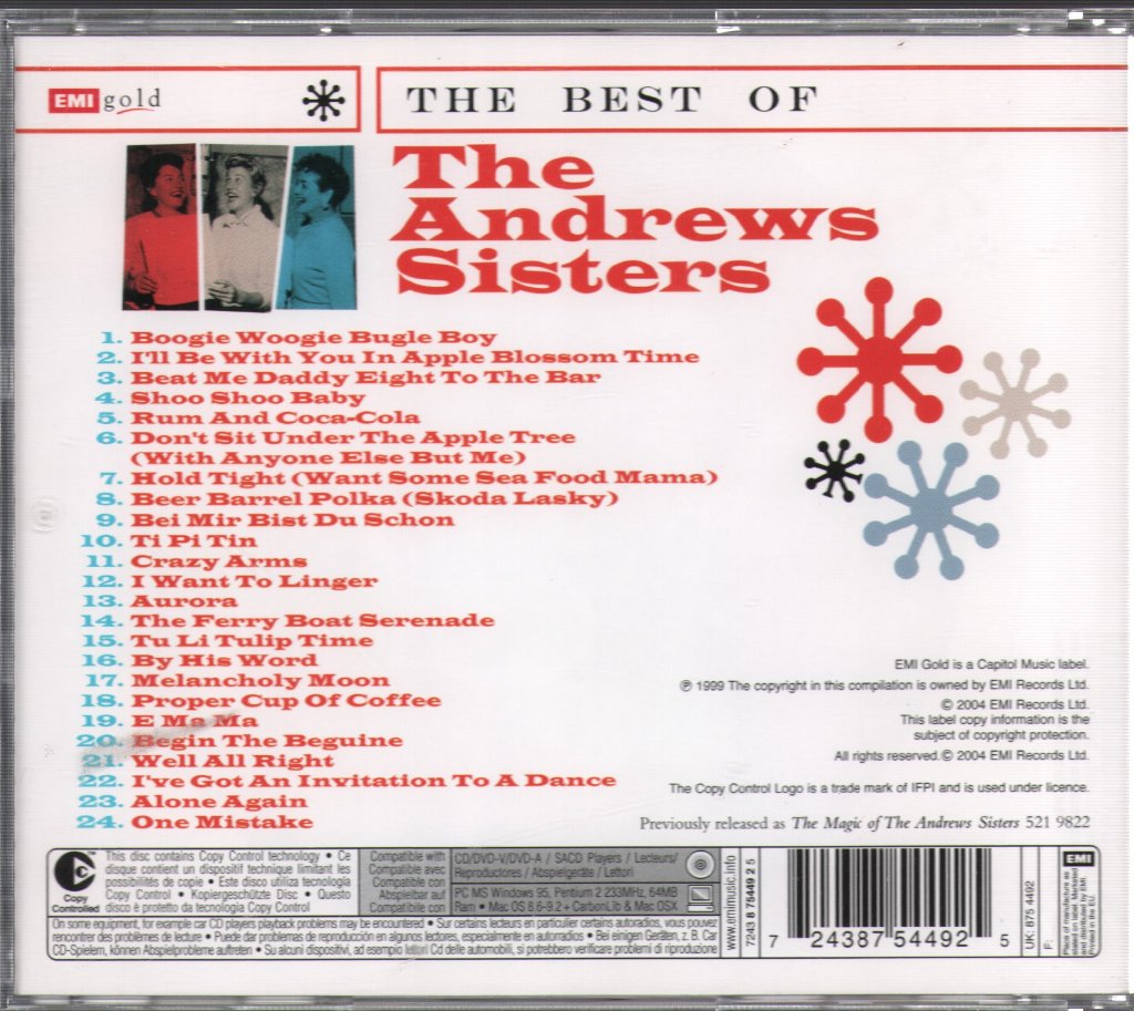 Andrews Sisters - Best Of - Cd