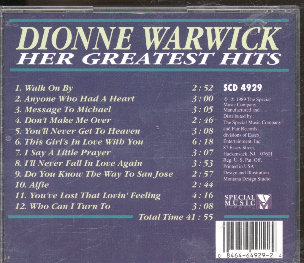 Dionne Warwick - Her Greatest Hits - Cd