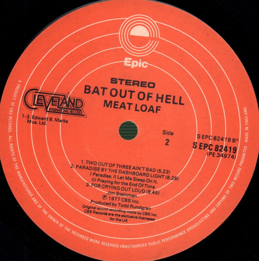 Meat Loaf - Bat Out Of Hell - Lp