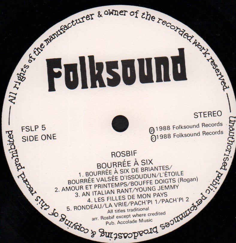 Rosbif - Bourree A Six - Lp