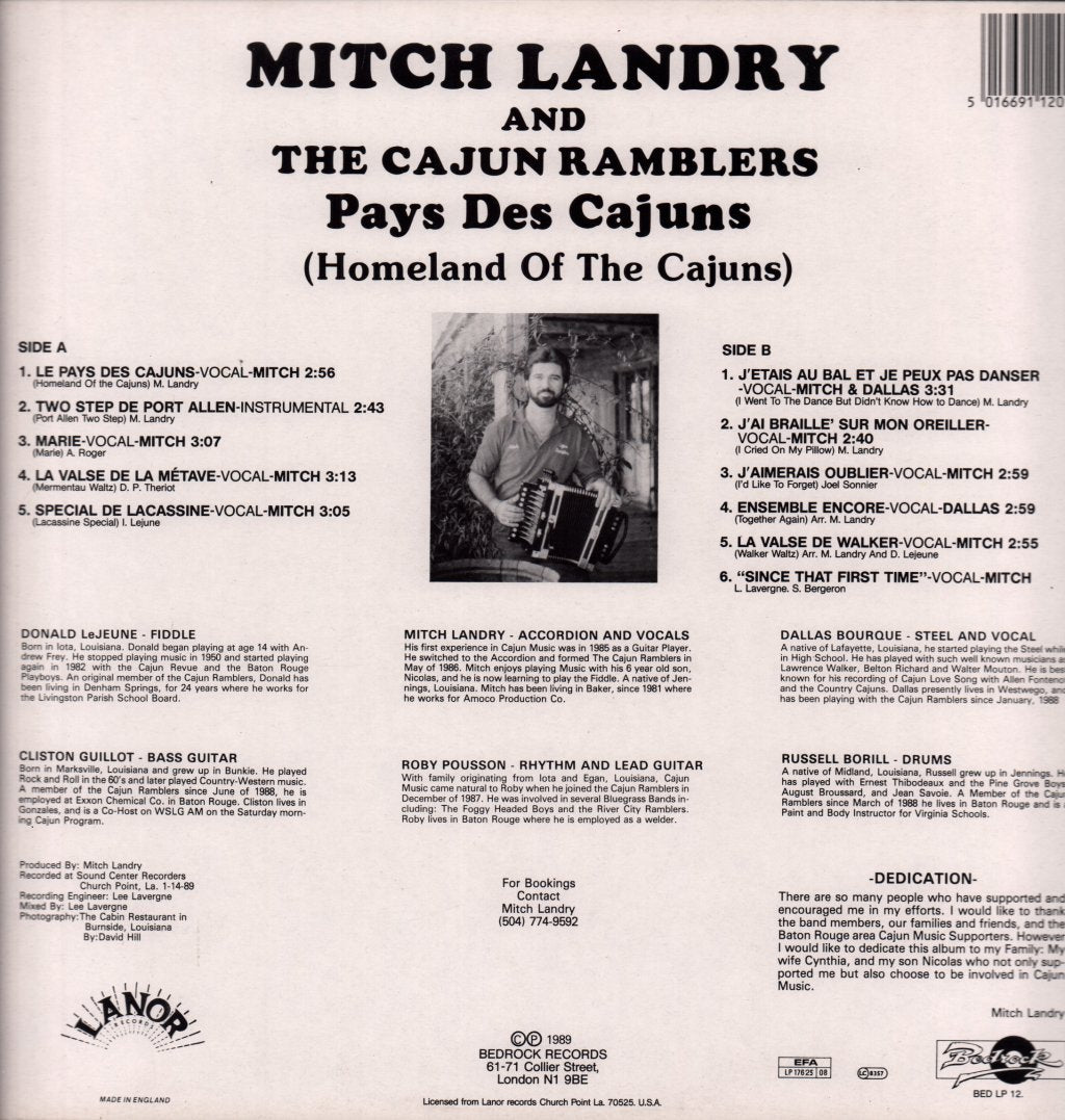 Mitch Landry And The Cajun Ramblers - Pays Des Cajuns - Lp