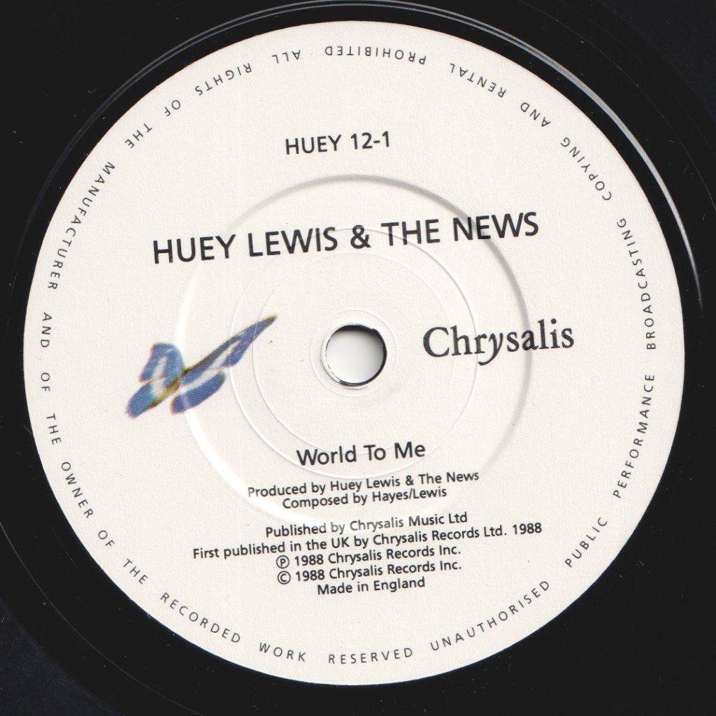 Huey Lewis And The News - World To Me - 7 Inch