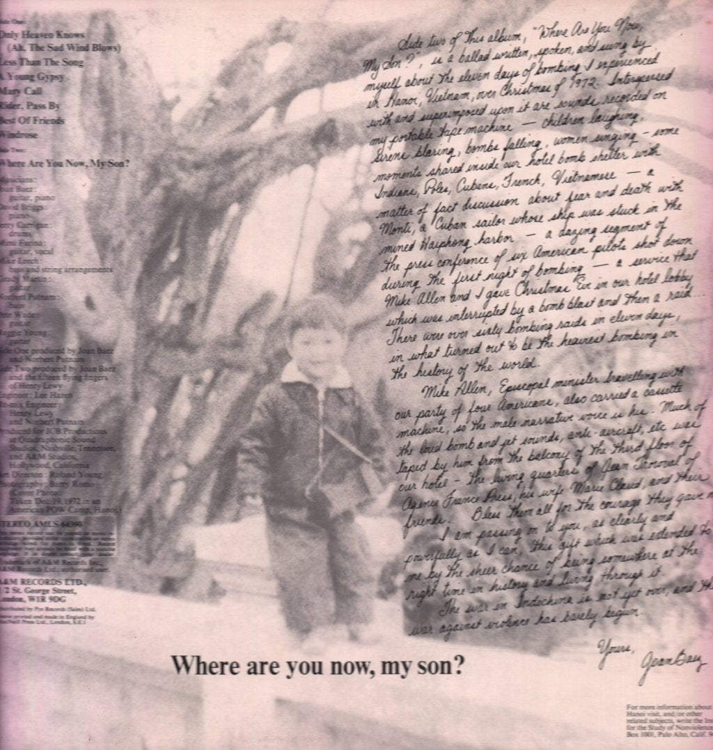 Joan Baez - Where Are You Now My Son - Lp