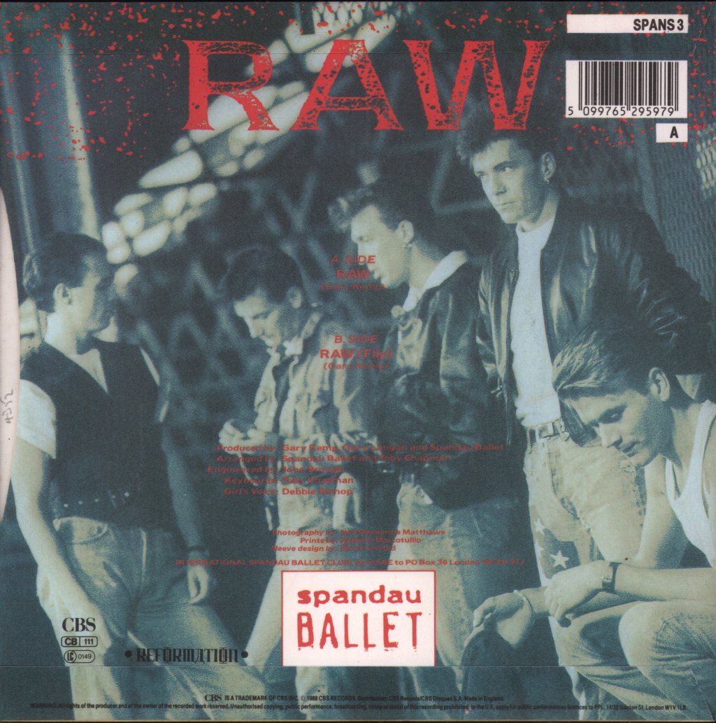 Spandau Ballet - Raw - 7 Inch