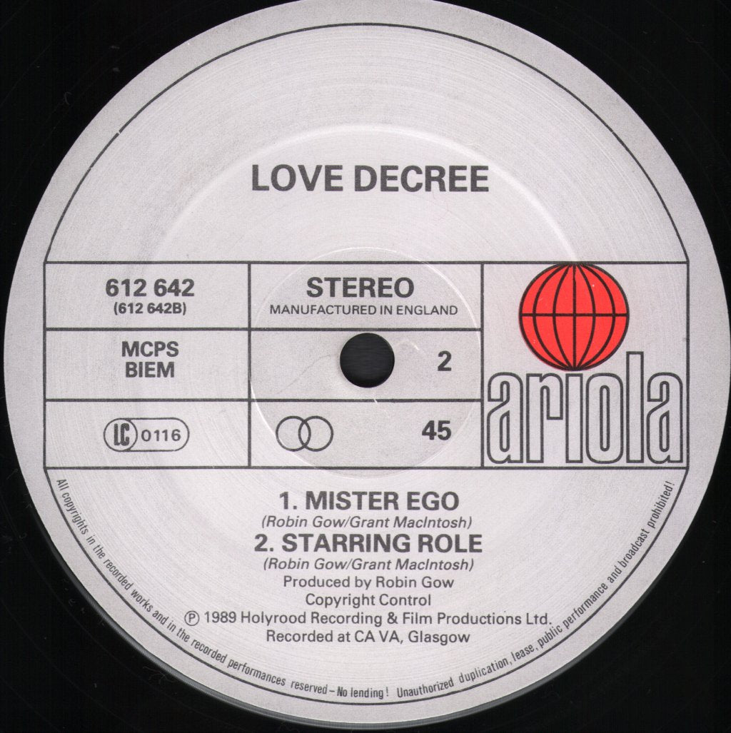 Love Decree - Something So Real (The Chinheads Theme) (Extended Version) - 12 Inch
