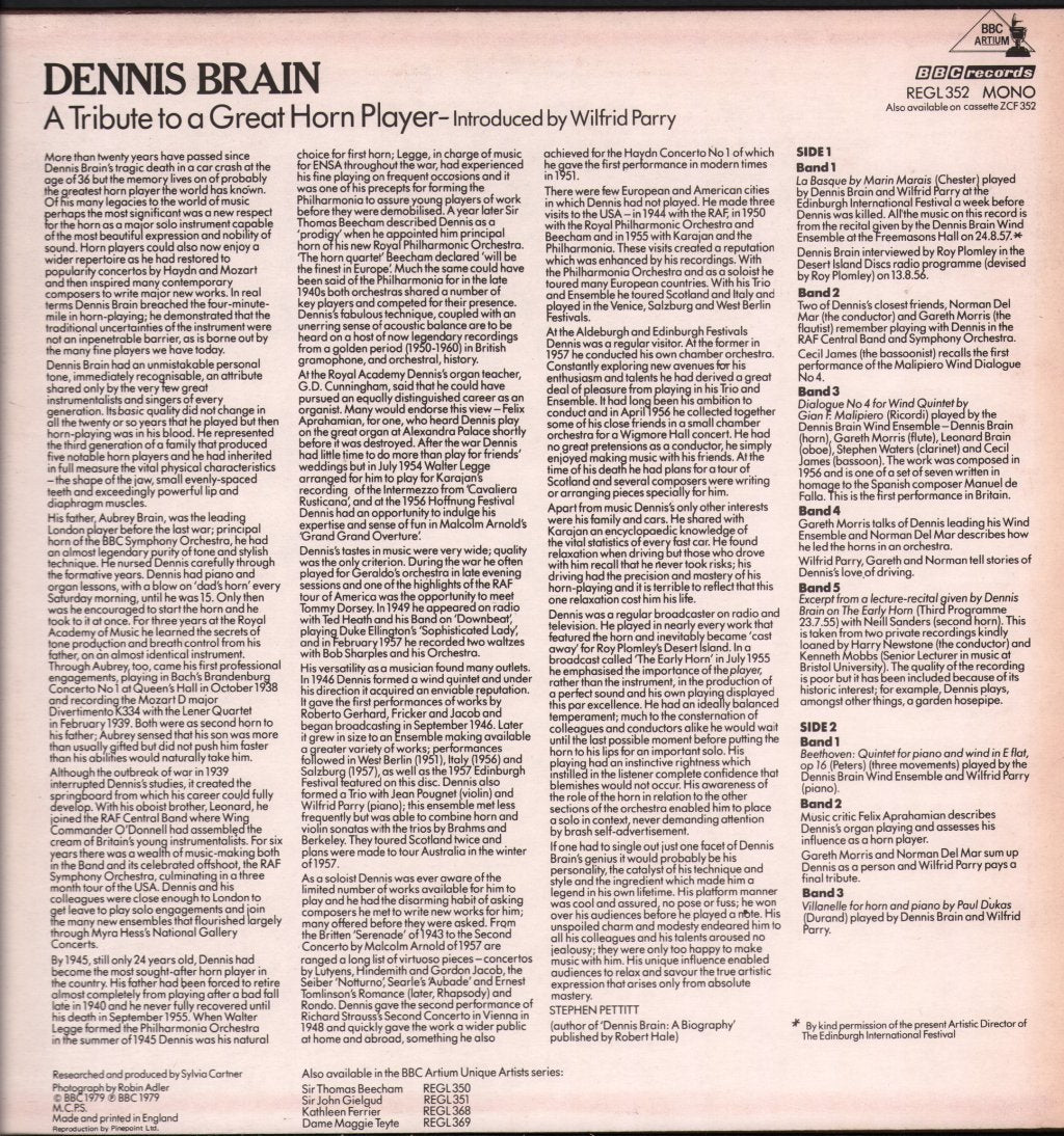 Dennis Brain - His Last Broadcasts - Lp