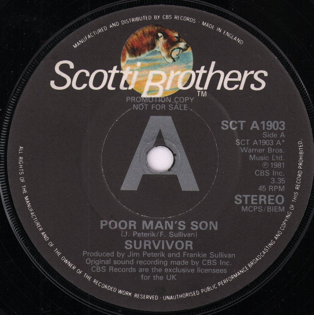 Survivor (AOR Group) - Poor Man's Son - 7 Inch