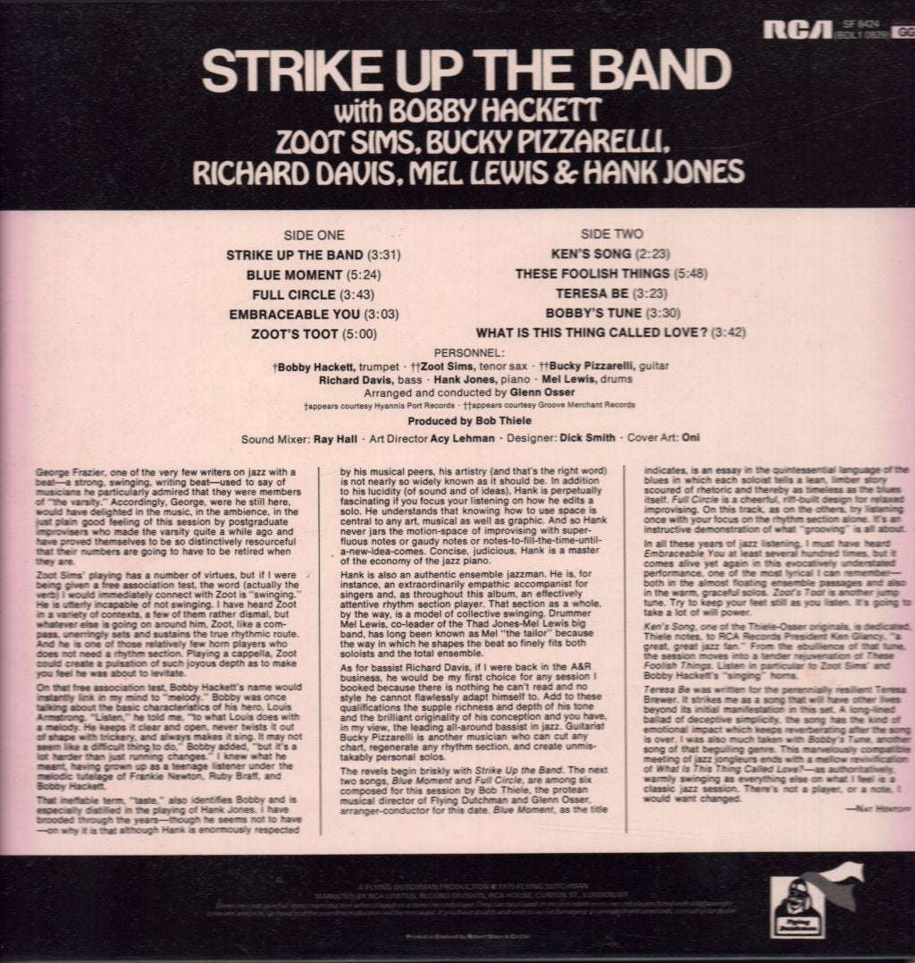 Bobby Hackett With Zoot Sims And Bucky Pizzarelli - Strike Up The Band - Lp