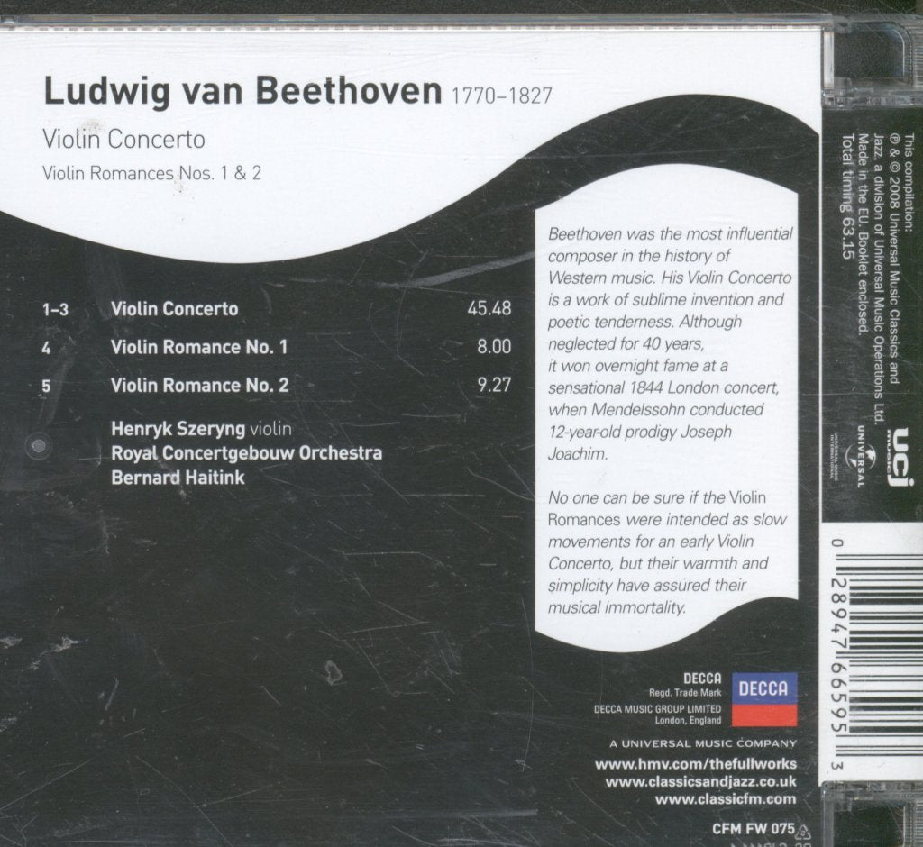 Henryk Szeryng / Bernard Haitink / Concertgebouw Orch. - Violin Concerto - Cd