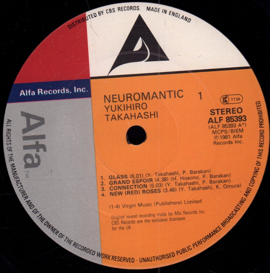 Yukihiro Takahashi - Neuromantic - Lp