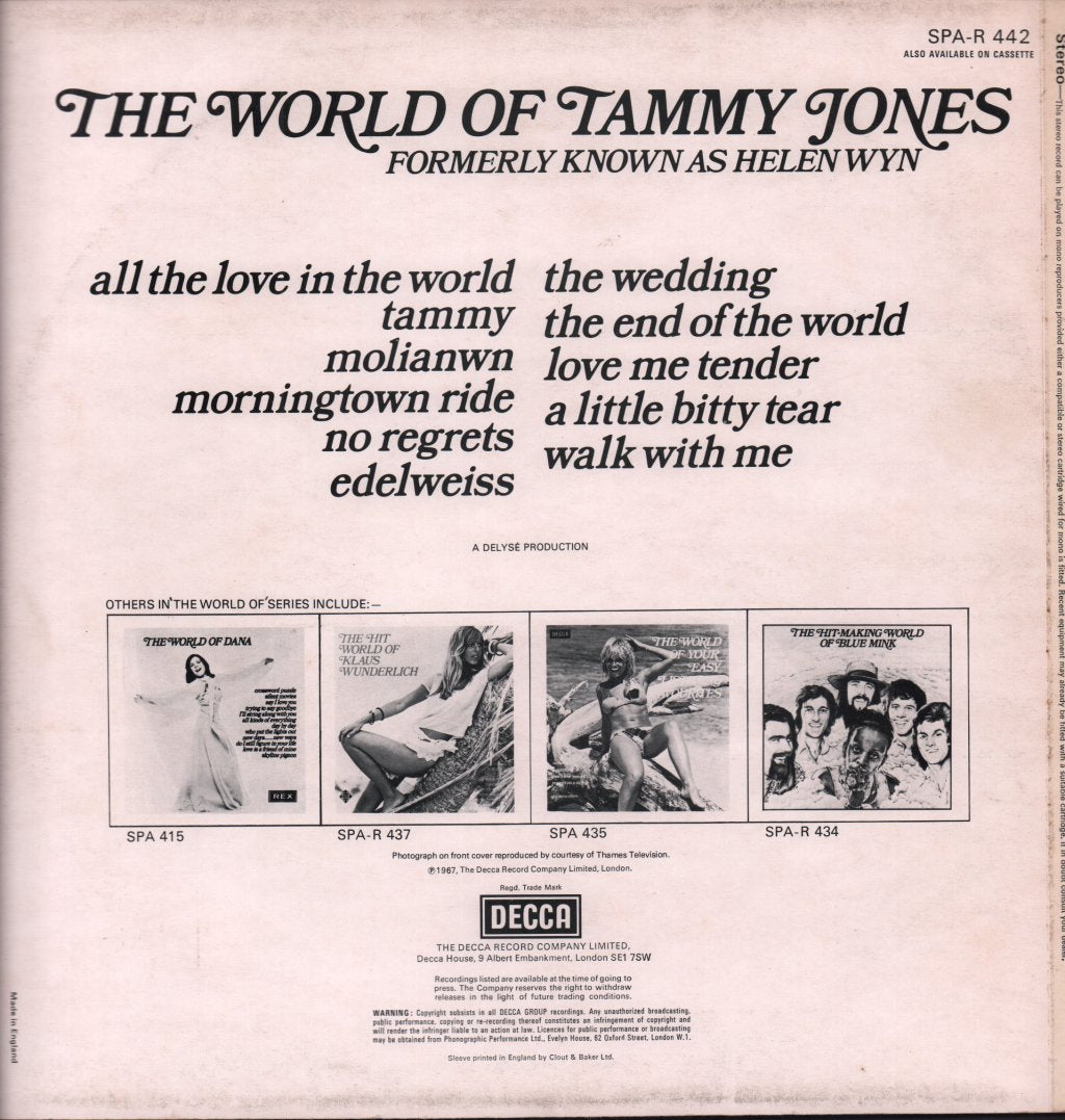 Tammy Jones - World Of - Lp