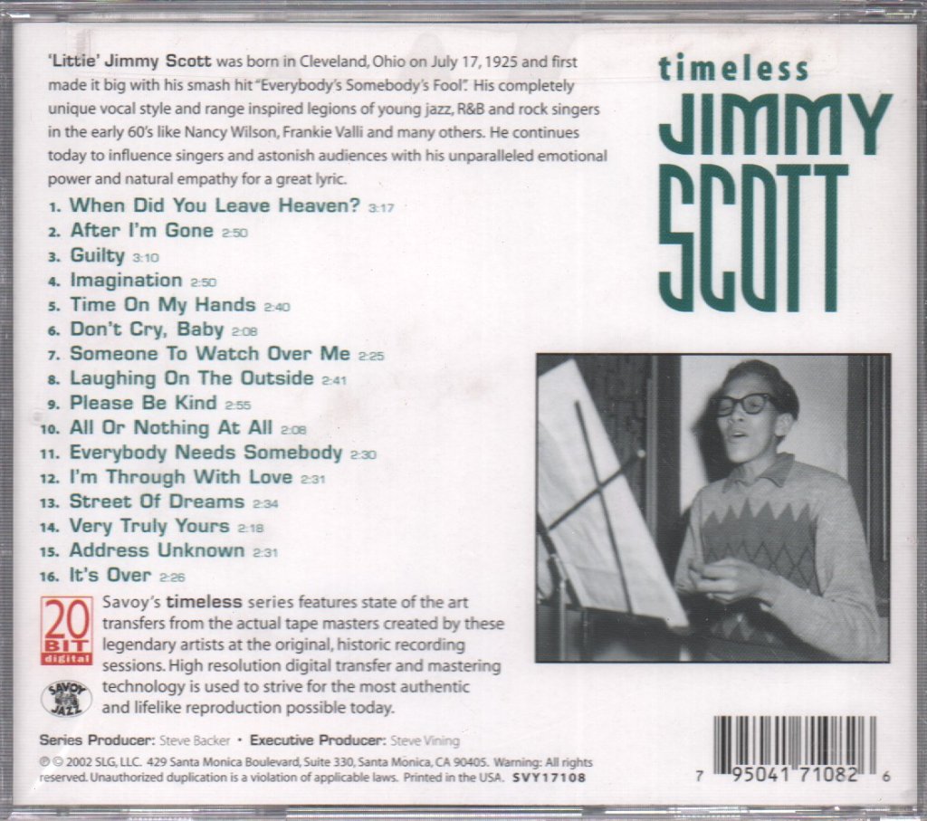 Jimmy Scott (Jazz) - Timeless - Cd