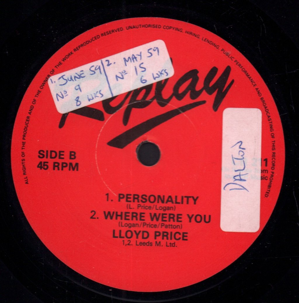 Lloyd Price - Stagger Lee - 7 Inch