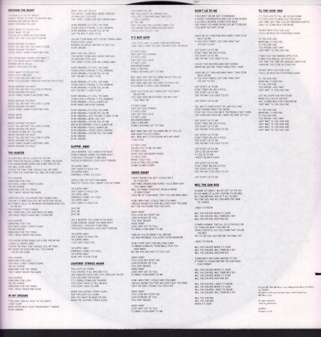 Dokken - Under Lock And Key - Lp