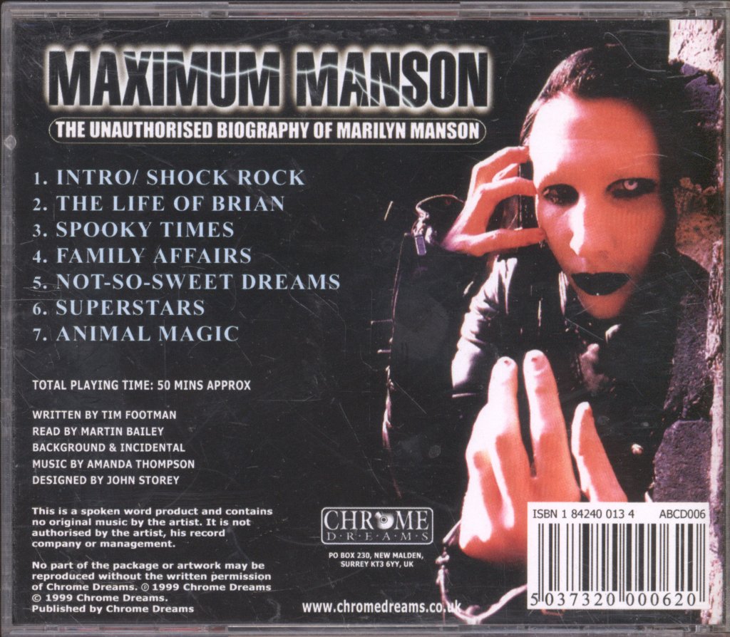 Marilyn Manson - Maximum Manson (The Unauthorised Biography Of Marilyn Manson) - Cd