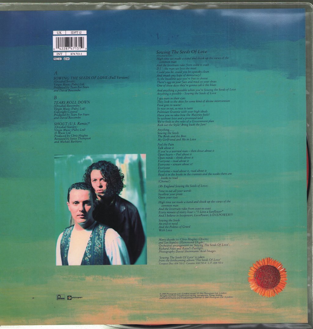 Tears For Fears - Sowing The Seeds Of Love - 12 Inch