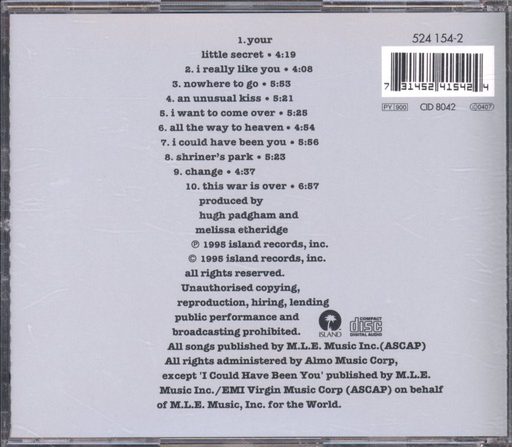 Melissa Etheridge - Your Little Secret - Cd