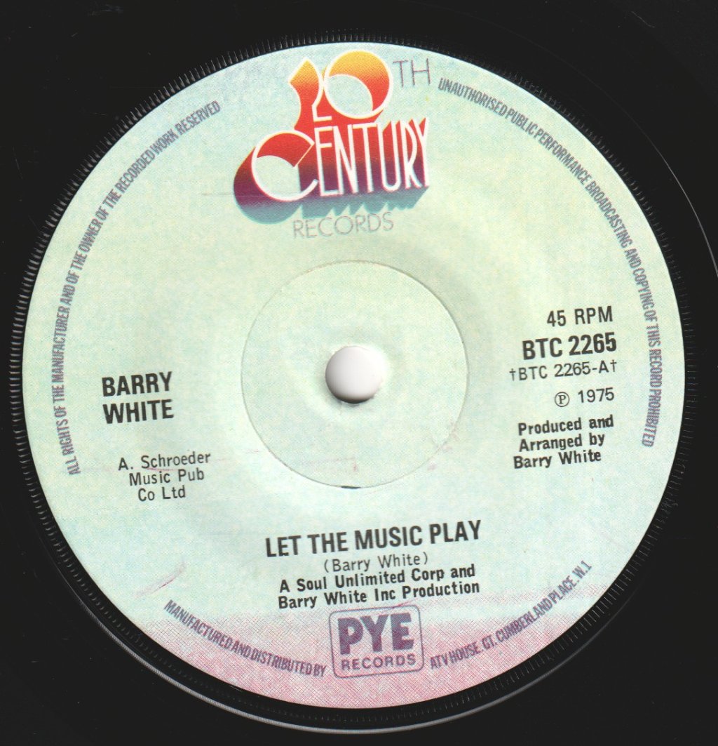Barry White - Let The Music Play - 7 Inch