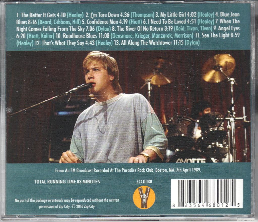 Jeff Healey Band - Boston Broadcast 1989 - Cd