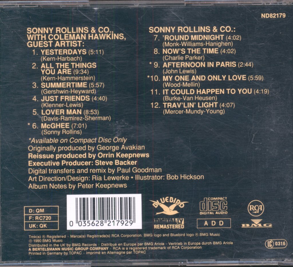Sonny Rollins With Coleman Hawkins, Herbie Hancock - All The Things You Are (1963-1964) - Cd