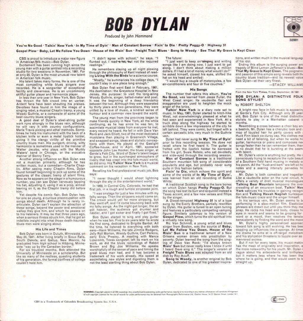 Bob Dylan - Bob Dylan - Lp