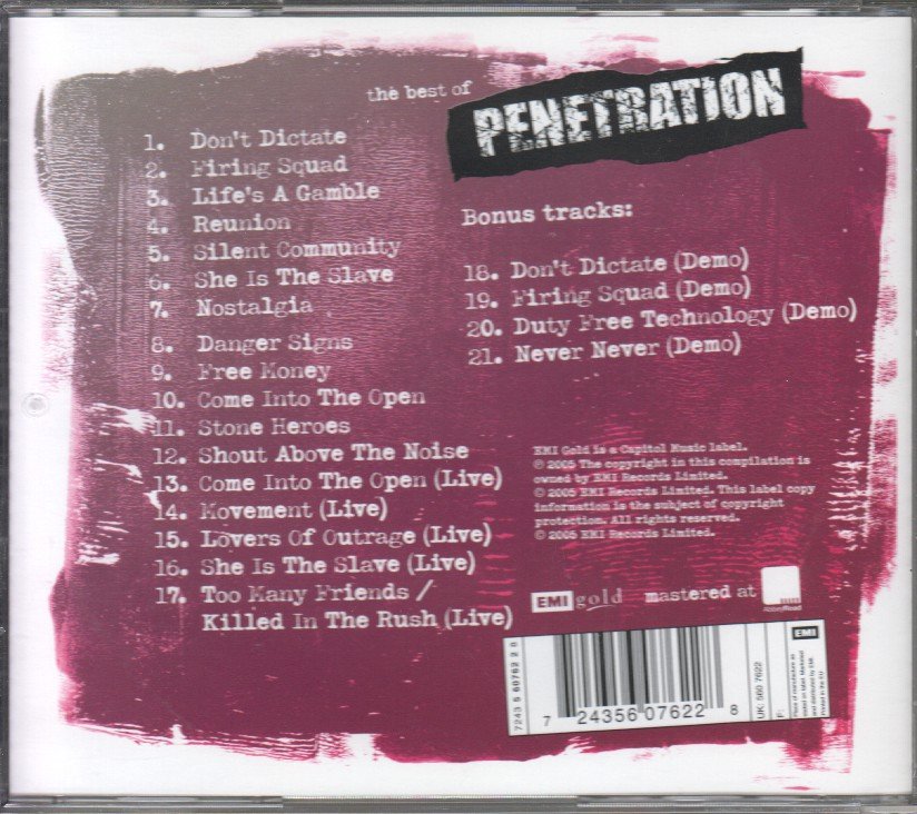 Penetration - Best Of Penetration - Cd