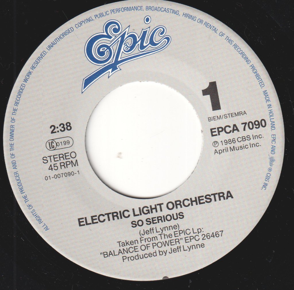 Electric Light Orchestra - So Serious - 7 Inch