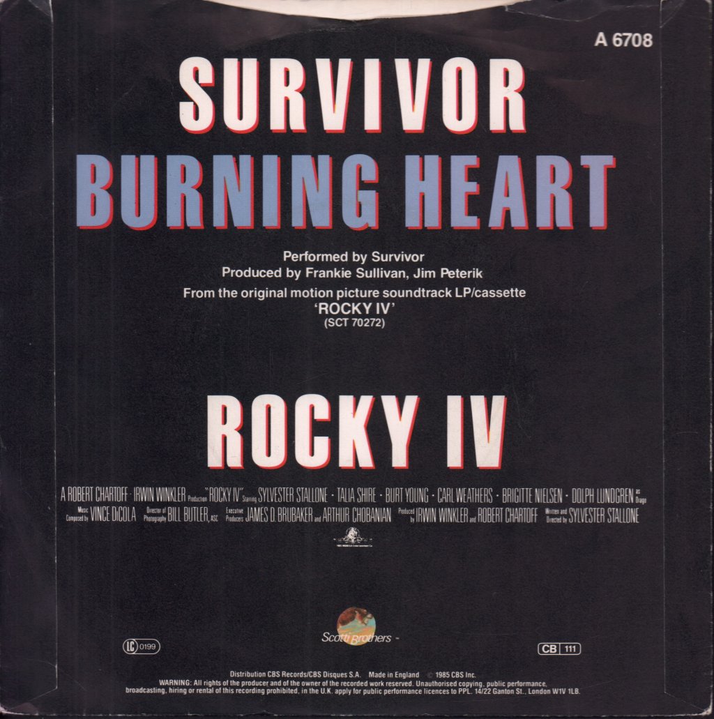Survivor (AOR Group) - Burning Heart - 7 Inch