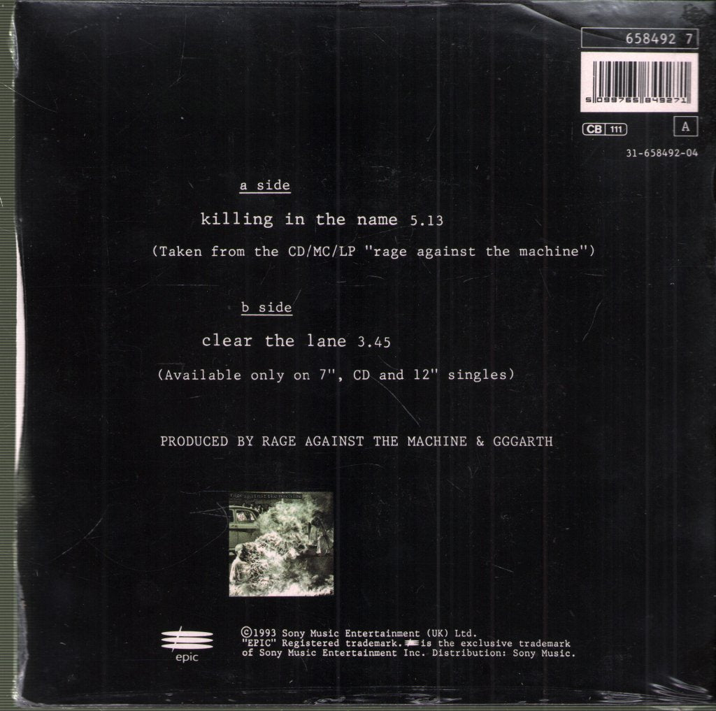 Rage Against The Machine - Killing In The Name - 7 Inch