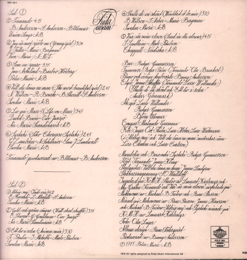 Anni Frid Lyngstad - Frida Ensam - Lp