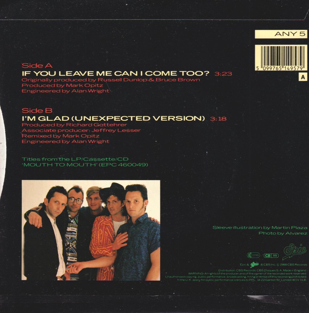 Mental As Anything - If You Leave Me Can I Come Too - 7 Inch
