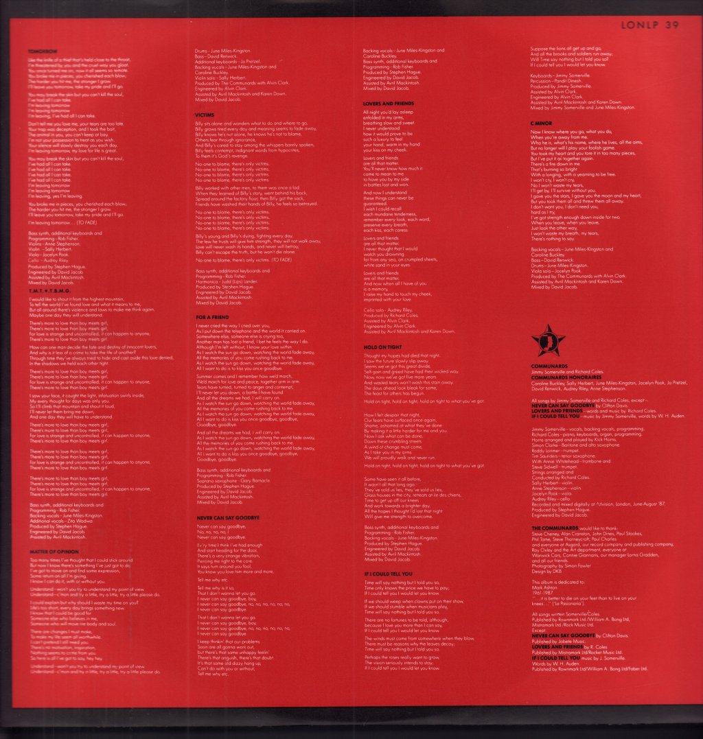 Communards - Red - Lp