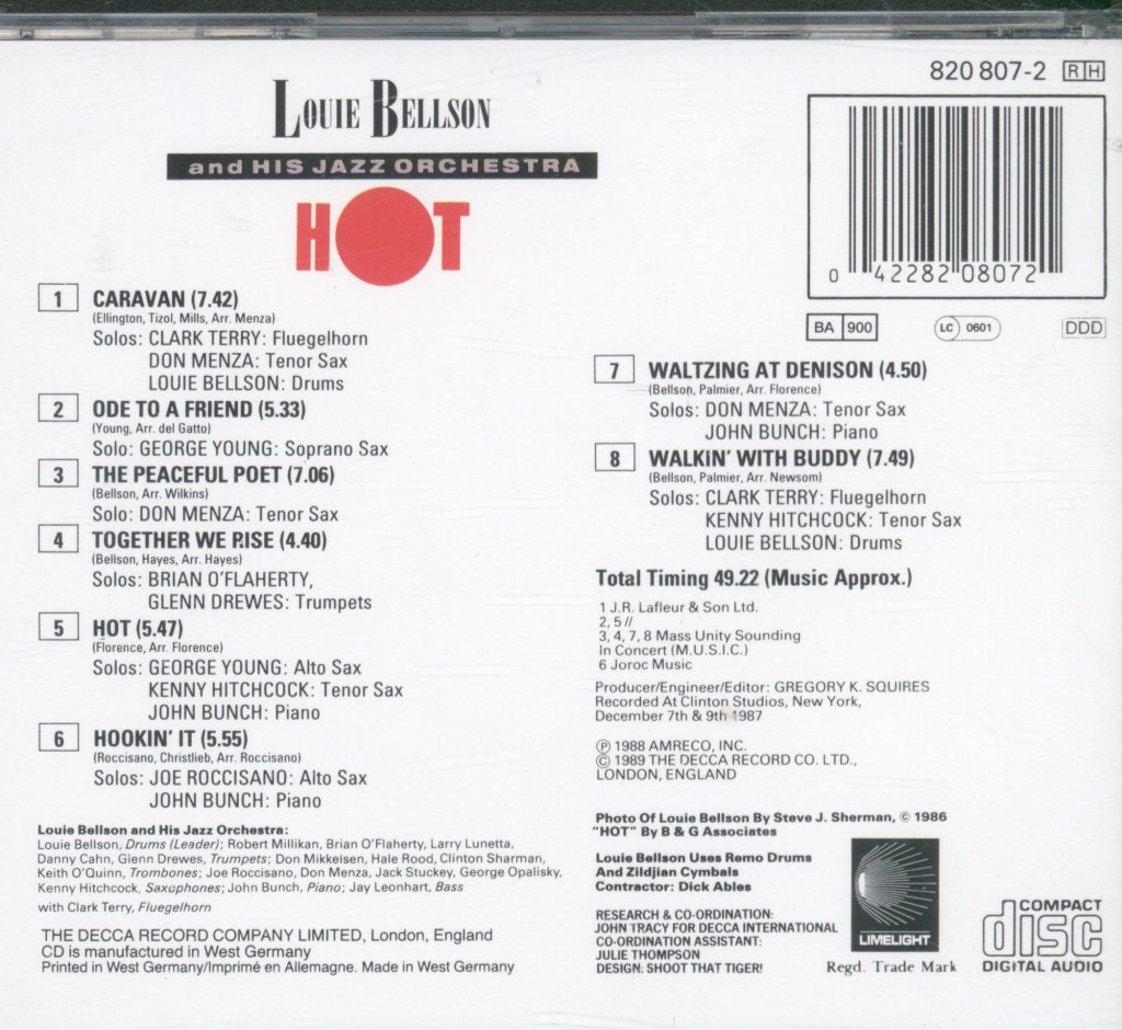 Louie Bellson And His Jazz Orchestra - Hot - Cd