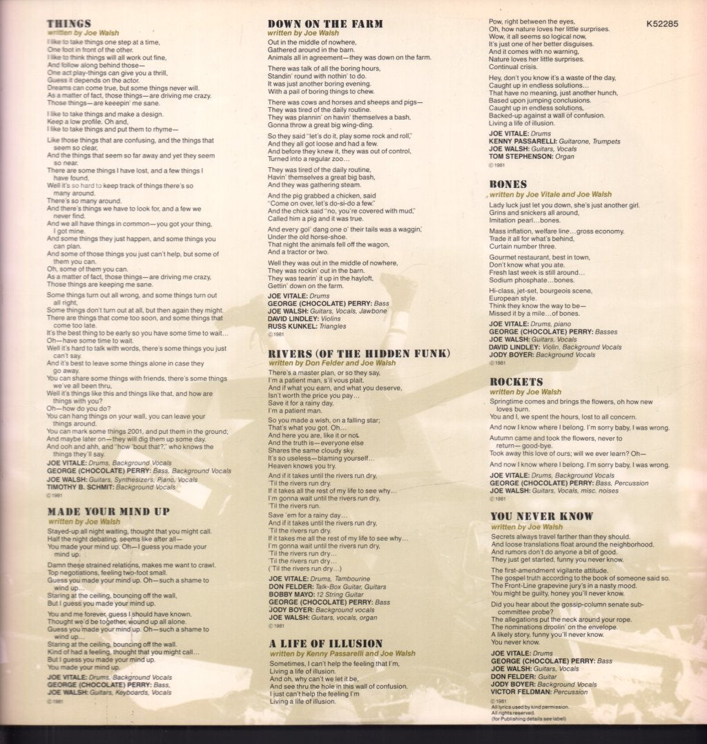 Joe Walsh - There Goes The Neighborhood - Lp