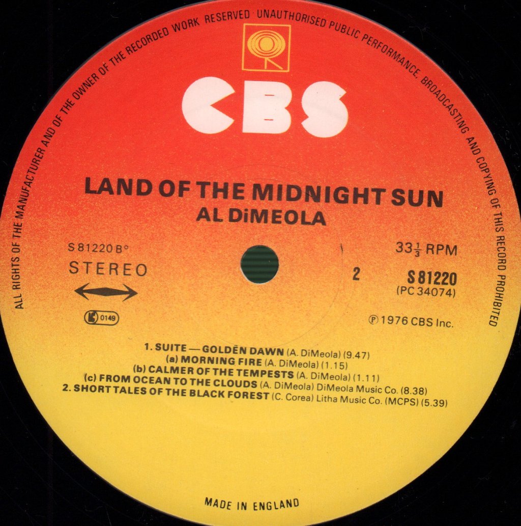 Al Di Meola - Land Of The Midnight Sun - Lp