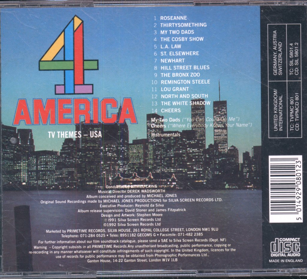 Unknown Artist - 4 America (TV Themes – USA) - Cd